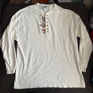 Vintage Looney Tunes Cartoon Character Henley Long Sleeve Shirt XL